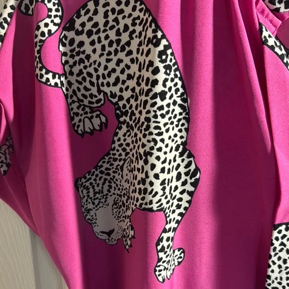 Pink Leopard Print Blouse - Picture 3 of 4